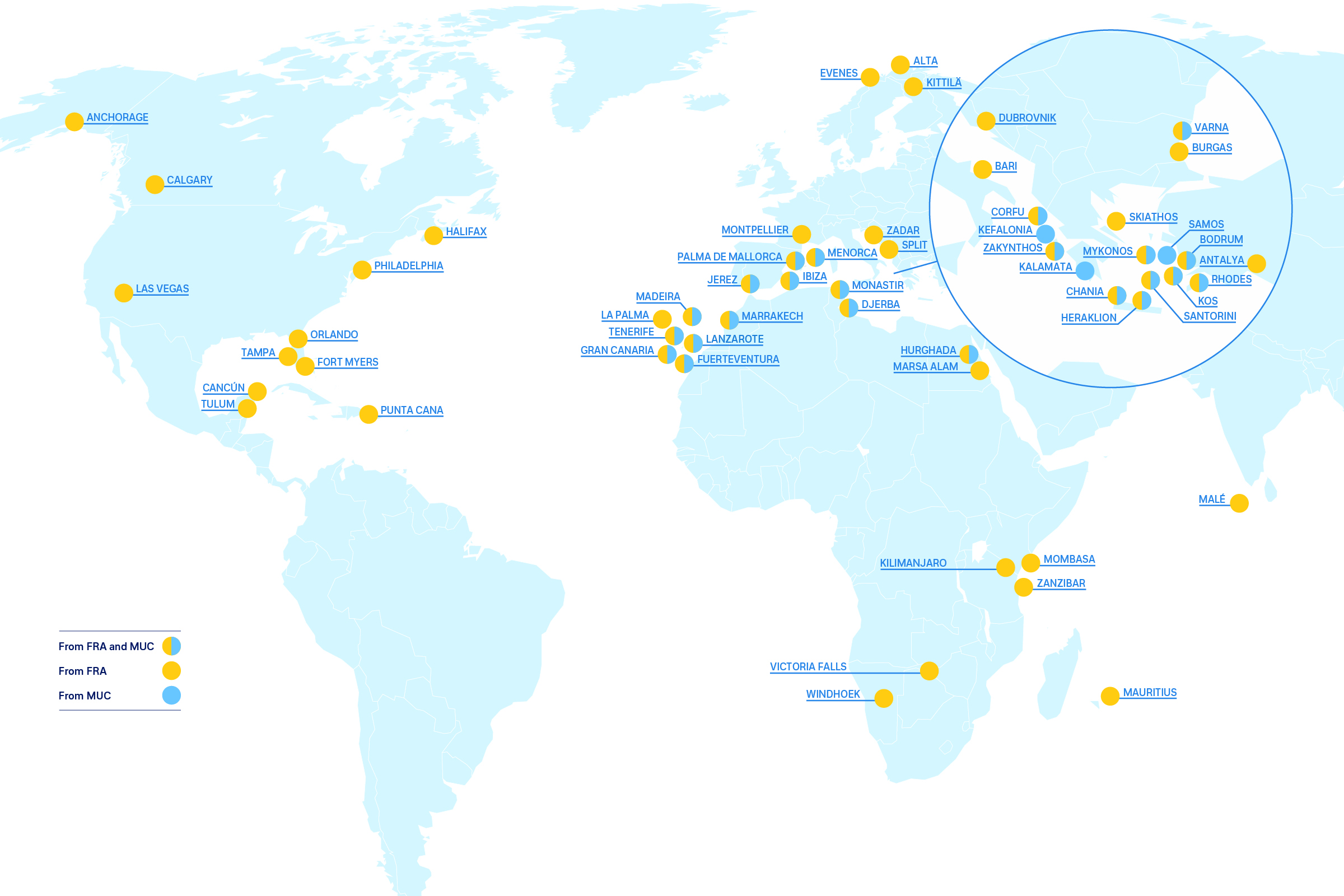 Discover Airlines Route Map